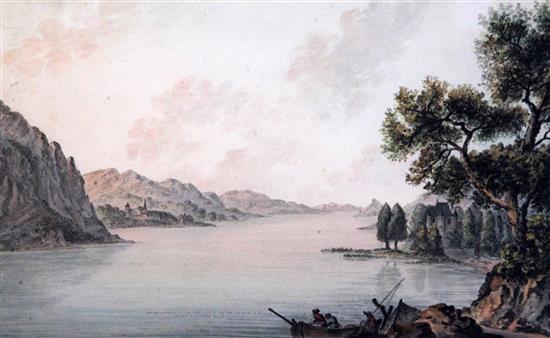 Franz Kaisermann (1765-1833) Fishermen in a river landscape 8 x 13in.